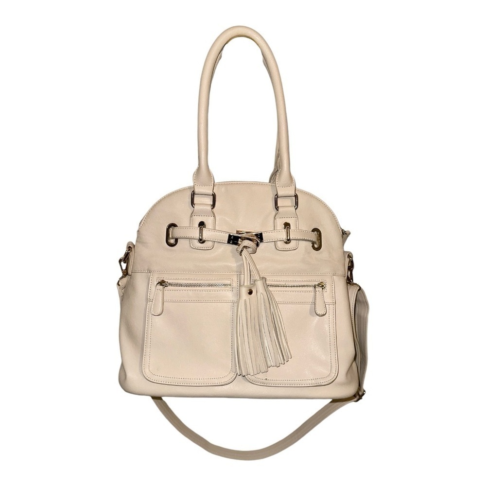 Downeast Basics Tassel Purse Handbag Light Beige NWOT Classic Bohemian